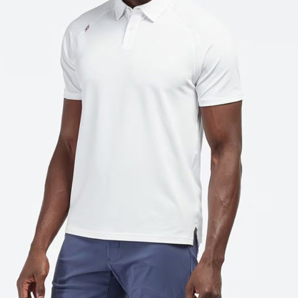 Rhone Delta Pique Short Sleeve Polo - White - Large